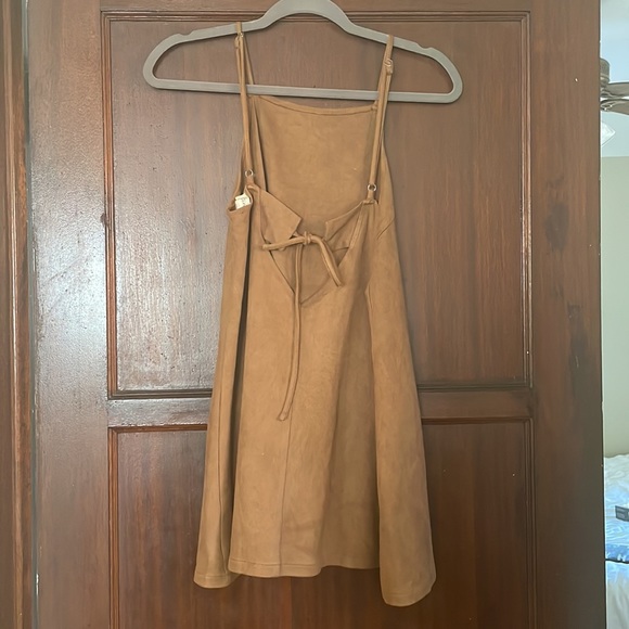 Boho Faux Suede Babydoll Dress Size Small - Picture 2 of 6
